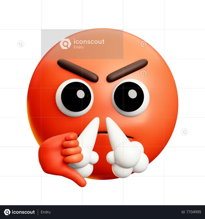 En colère et n'aime pas Emoji 3D Icon