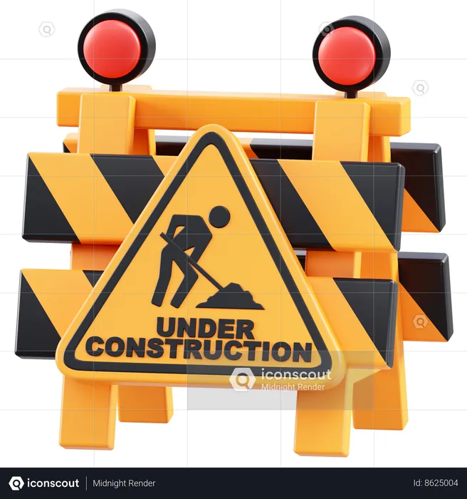 Bajo construcción  3D Icon