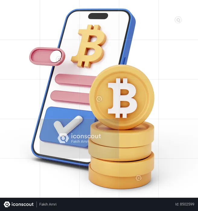 Bitcoin en ligne  3D Icon