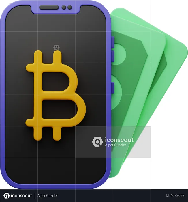 Bitcoin en ligne  3D Illustration