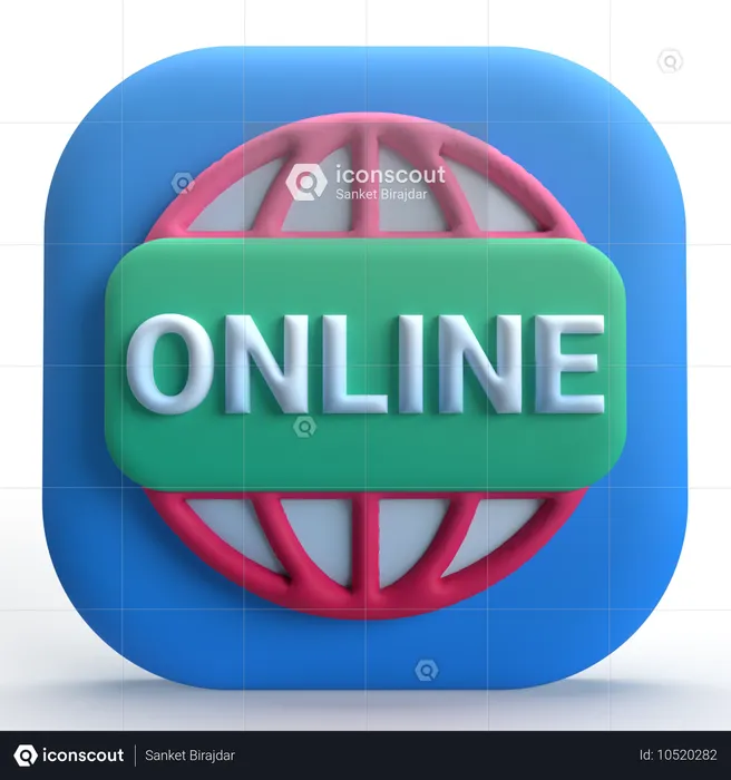 Internet en ligne  3D Icon