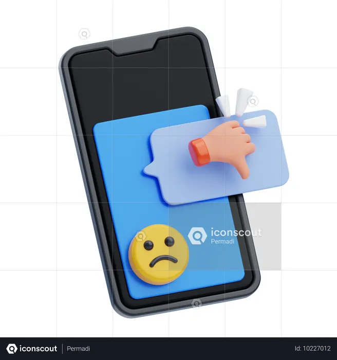 Je n'aime pas en ligne  3D Icon