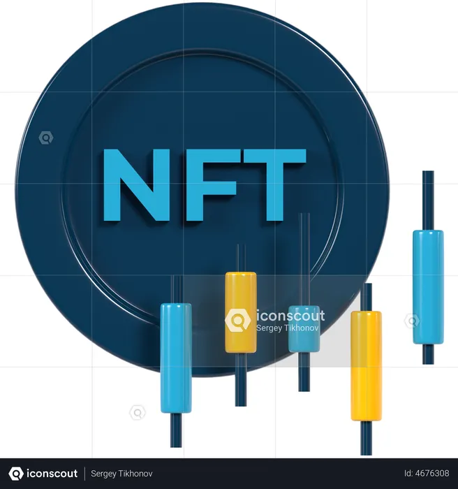 Trading nft en ligne  3D Illustration