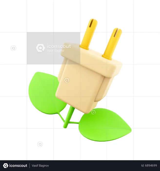Enchufe ecológico  3D Icon