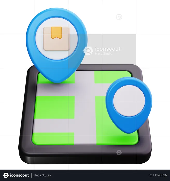 Rota de encomendas  3D Icon