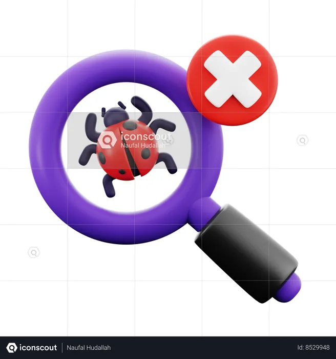 Encontrar un error cibernético  3D Icon