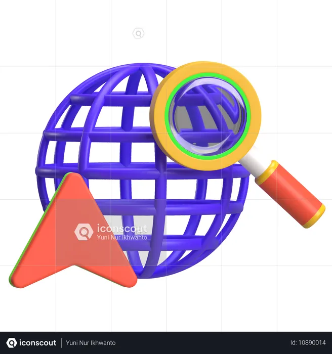 Encontrar localização global  3D Icon