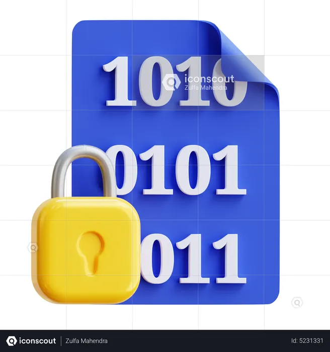 Encrypted Binary Code  3D Icon