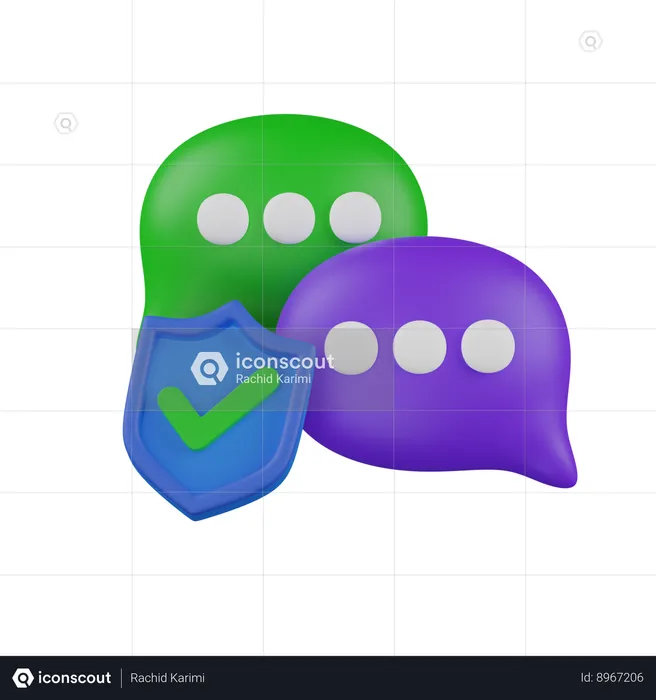 Encrypted chat  3D Icon