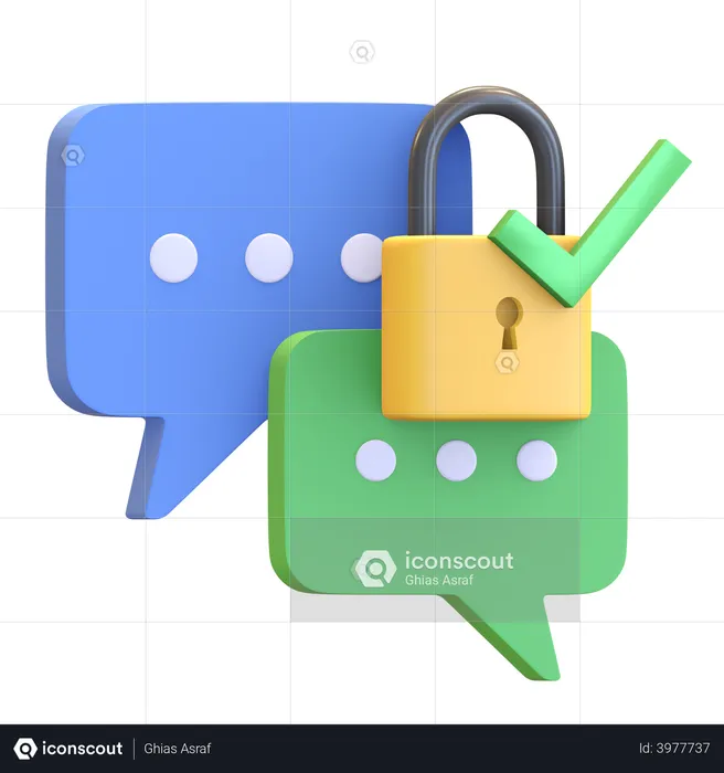 Encrypted chat  3D Illustration