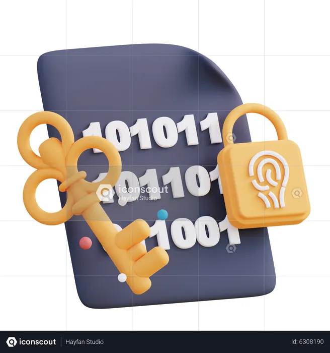 Encrypted Data  3D Icon