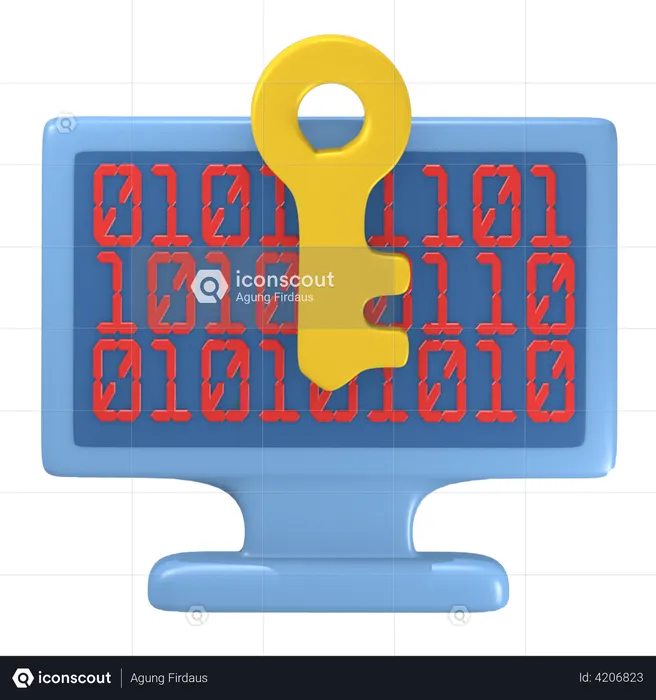 Encrypted Data Protection  3D Illustration