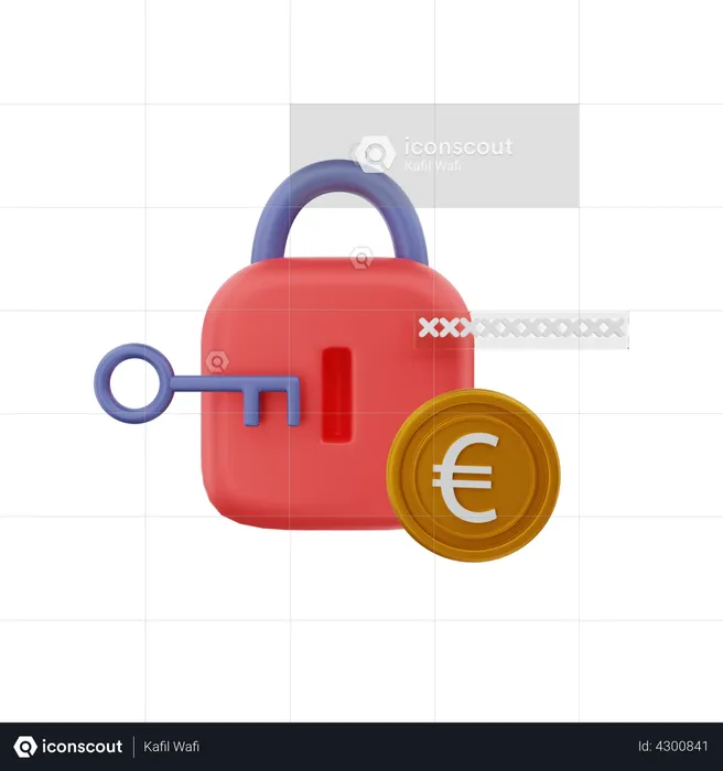 Encrypted Euro  3D Illustration