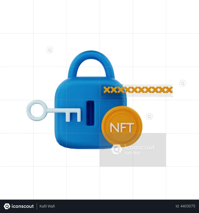 Encrypted NFT  3D Illustration