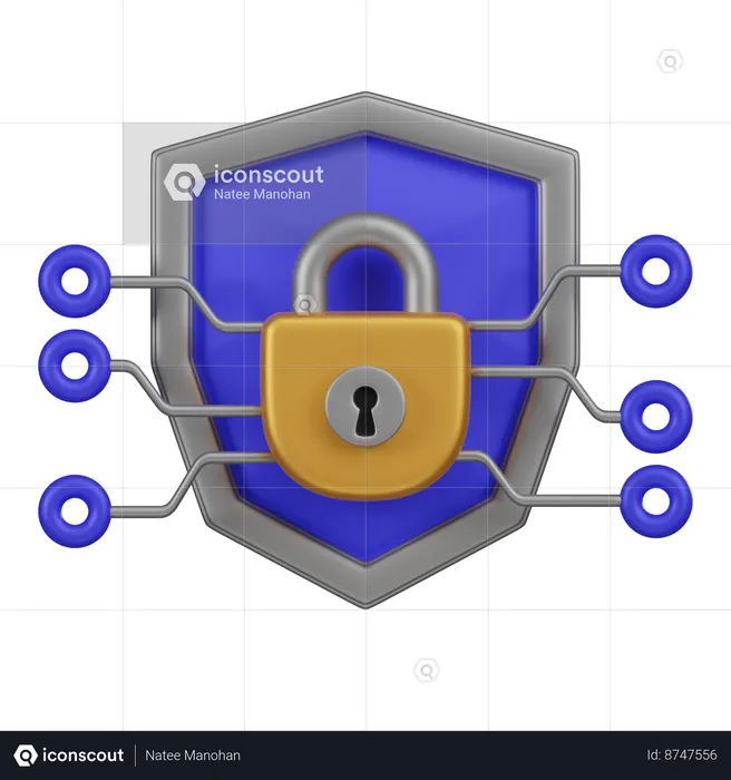 Encryption Shield  3D Icon