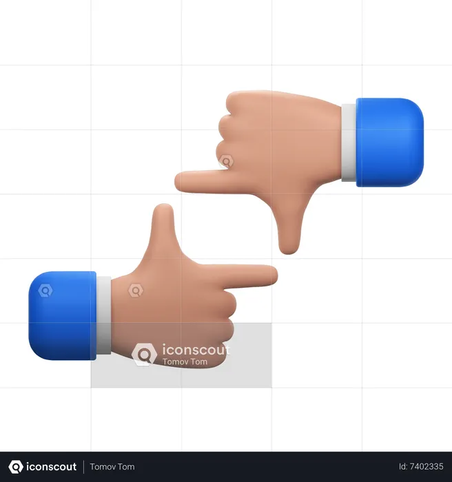 Gesto de las manos enmarcadas  3D Icon