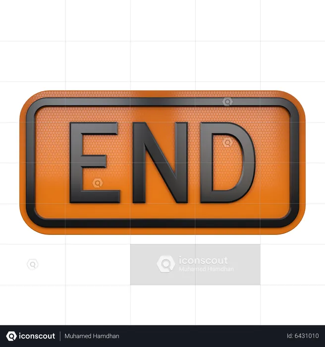 End Sign  3D Icon