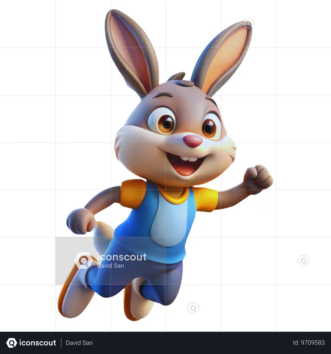 Energetic Rabbit  3D Icon