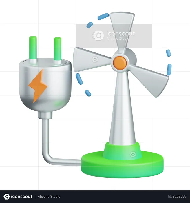 Energía eólica  3D Icon