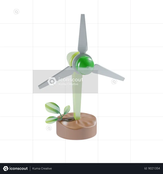 Energia eólica  3D Icon