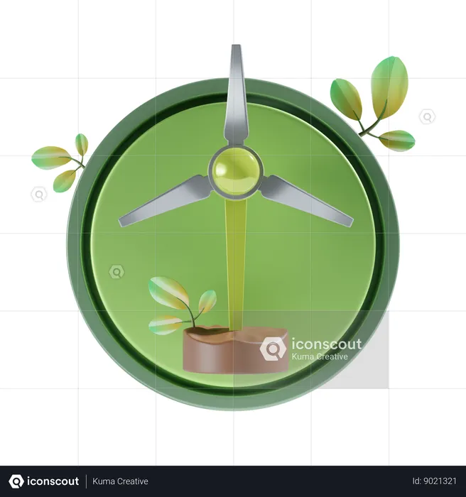 Energía eólica  3D Icon