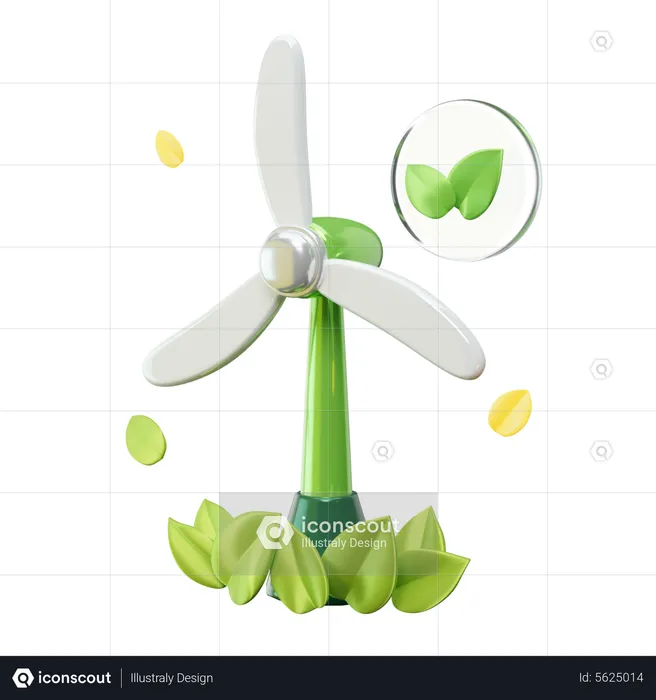 Energia eólica  3D Icon