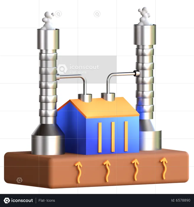 Energía geotérmica  3D Icon