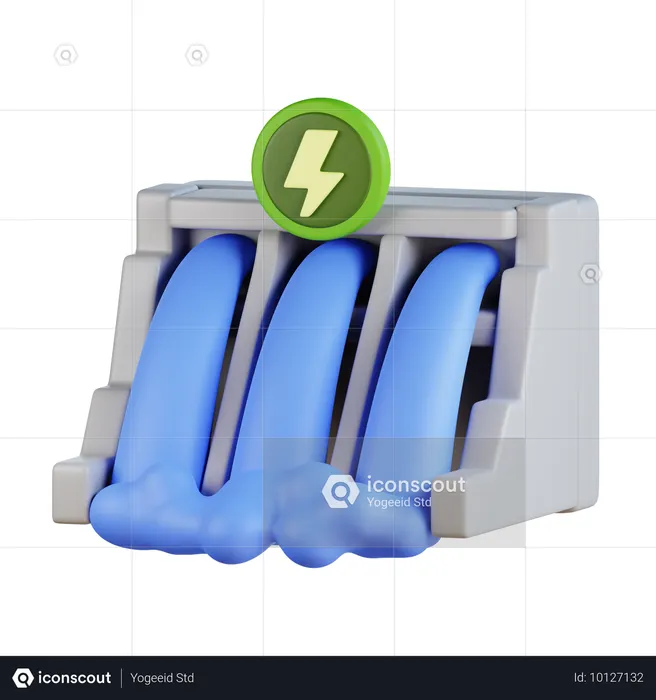 Energia hidrelétrica  3D Icon
