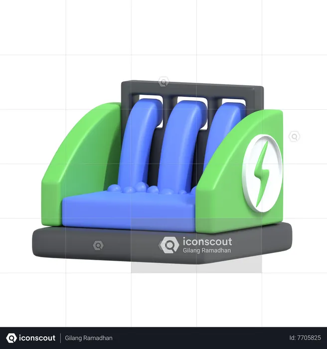 Energia hidrelétrica  3D Icon