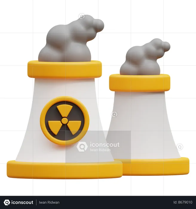 Energia nuclear  3D Icon