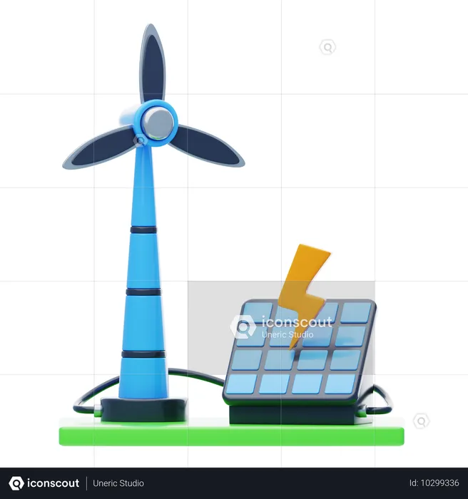 Energía renovable  3D Icon