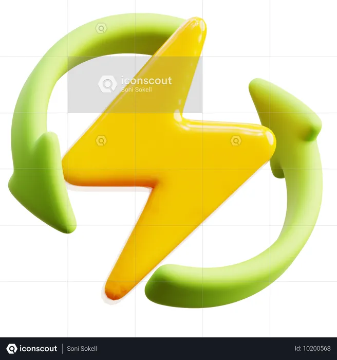 Energía renovable  3D Icon