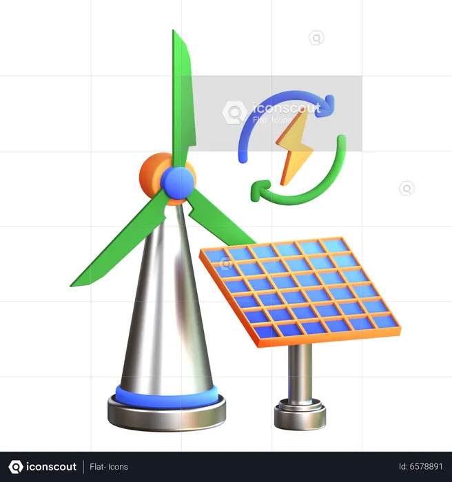 Energía renovable  3D Icon