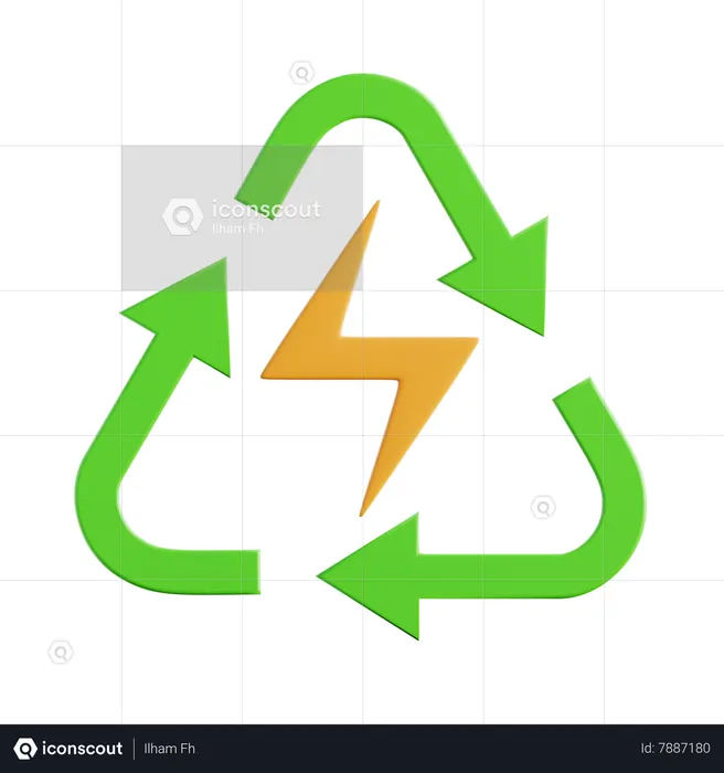 Energía renovable  3D Icon