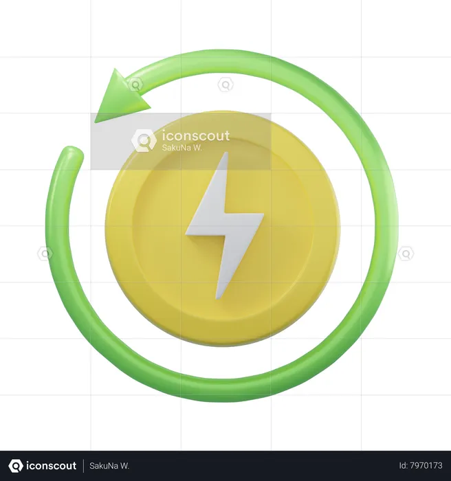 Energía renovable  3D Icon