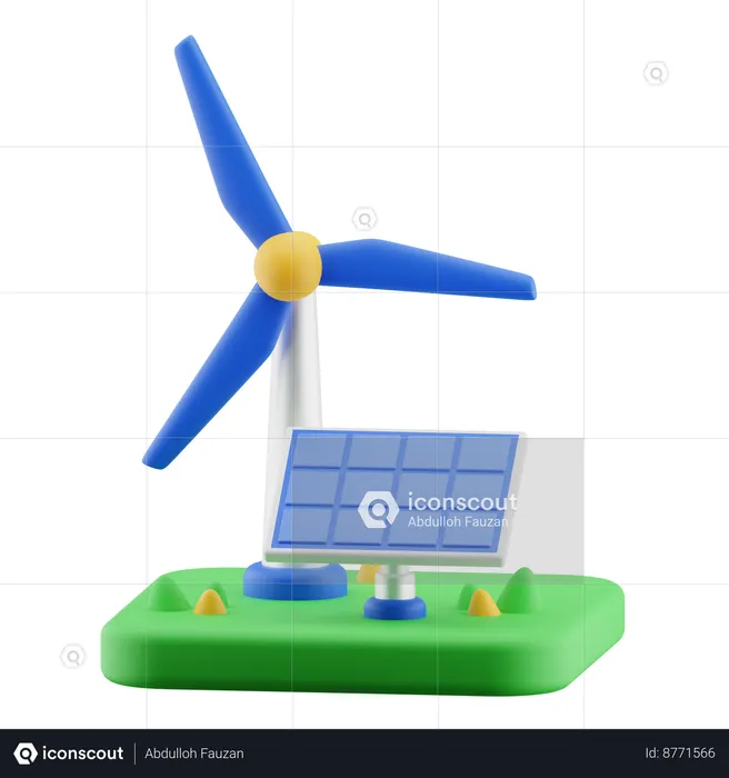 Energia renovável  3D Icon