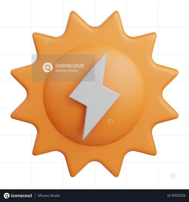 Energía solar  3D Icon