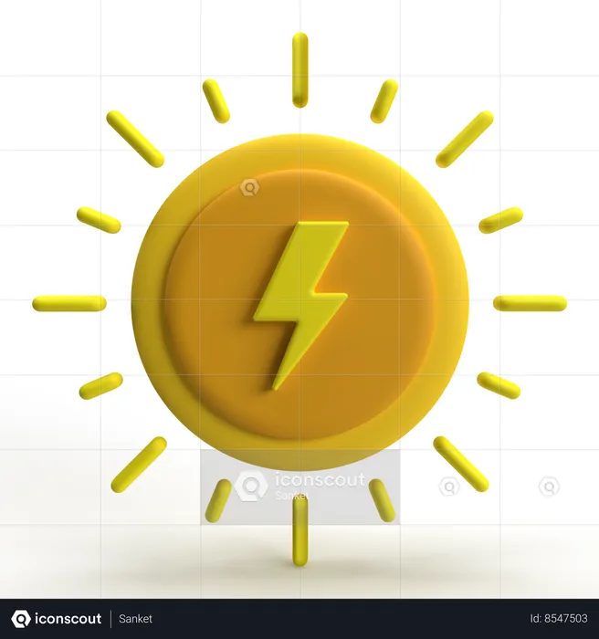 Energia solar  3D Icon