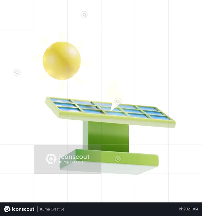 Energia solar  3D Icon