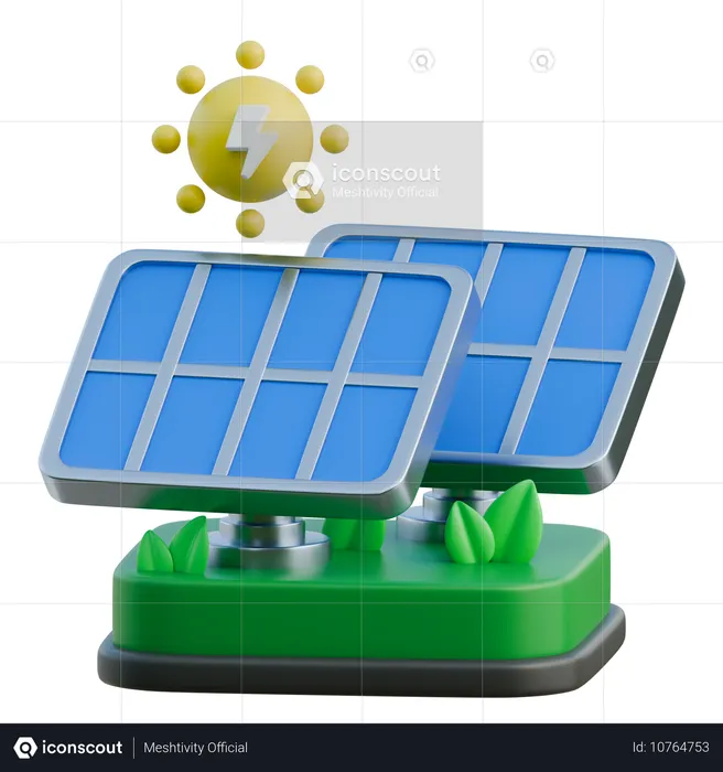 Energia solar  3D Icon