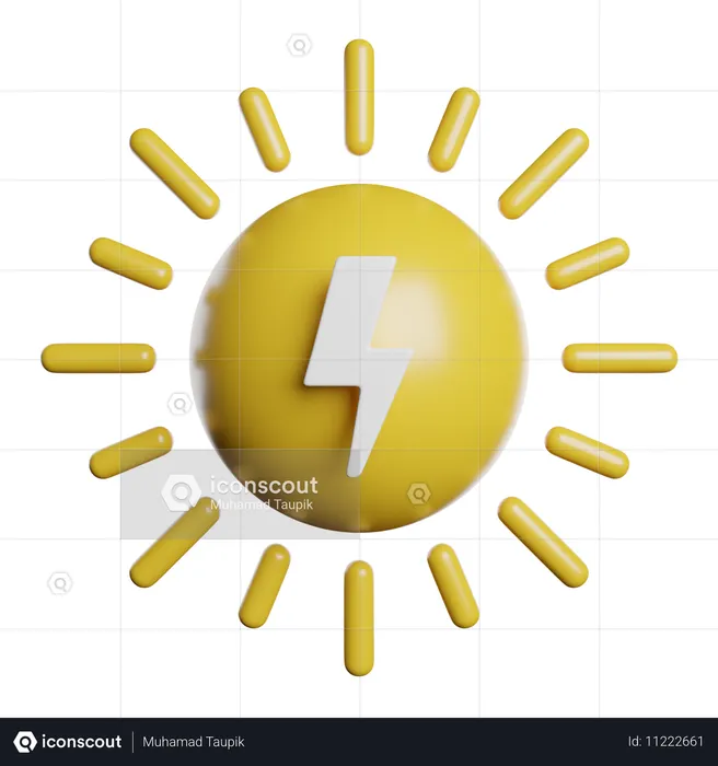 Energia solar  3D Icon