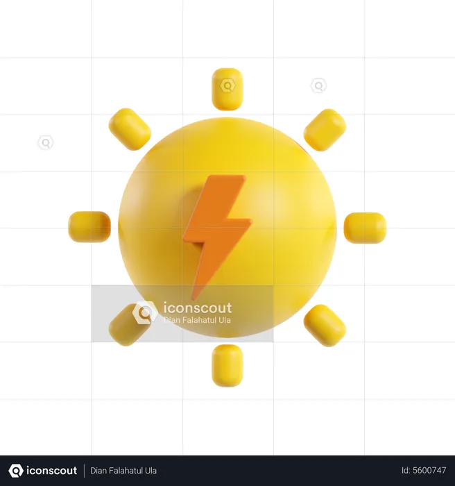 Energía solar  3D Icon