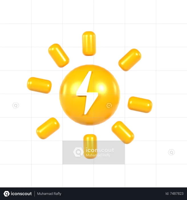 Energia solar  3D Icon