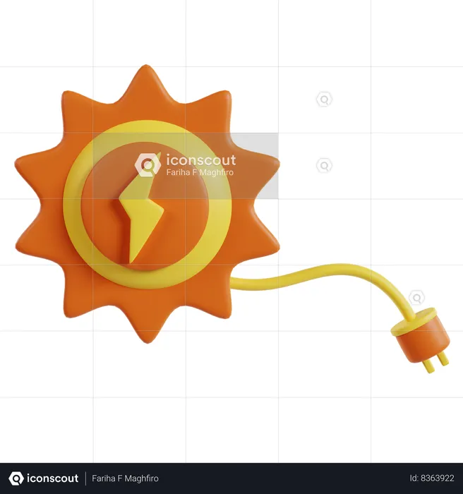 Icono de energía solar energía sostenible  3D Icon