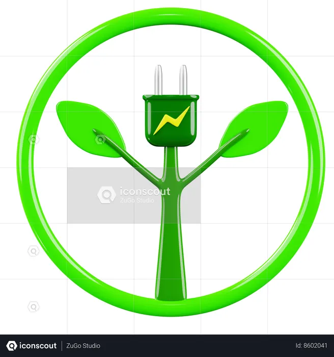 Energía verde  3D Icon