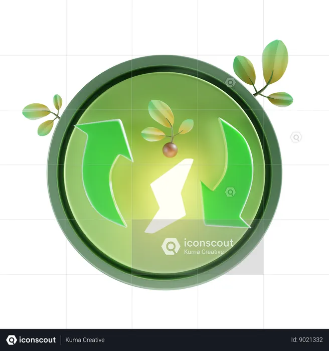 Energia verde  3D Icon