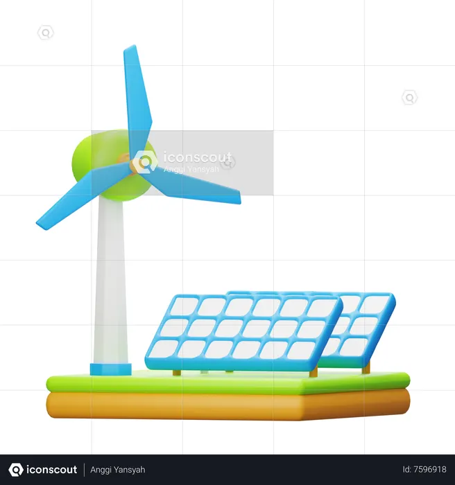 Énergie renouvelable  3D Icon