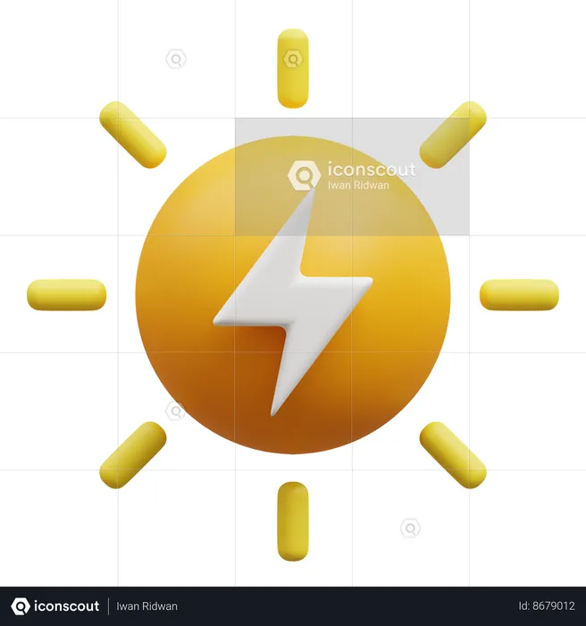 Énergie solaire  3D Icon