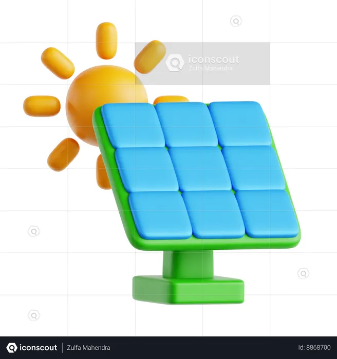 Énergie solaire  3D Icon