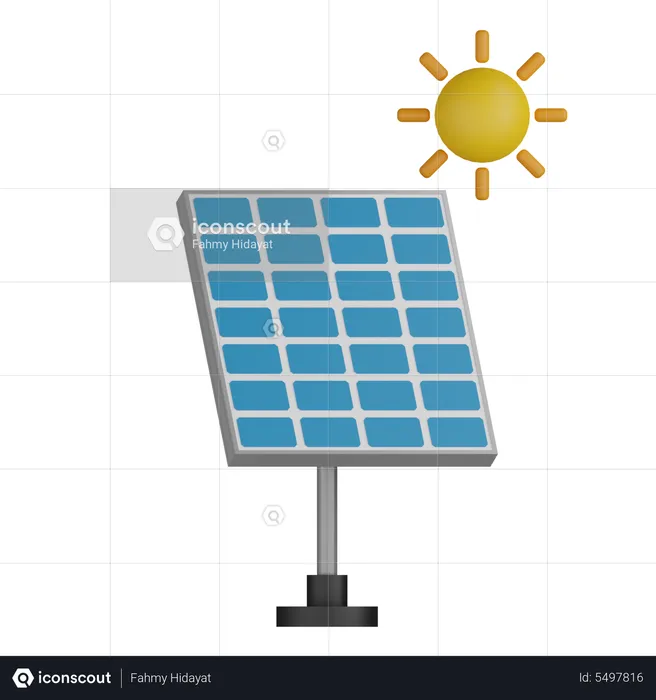 Énergie solaire  3D Icon